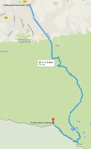 Карта моего маршрута в Татрах
